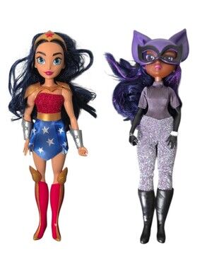 DC Super Hero Girls Wonder Woman Doll & Catwoman Doll Lot Mattel 2018 Mattel
